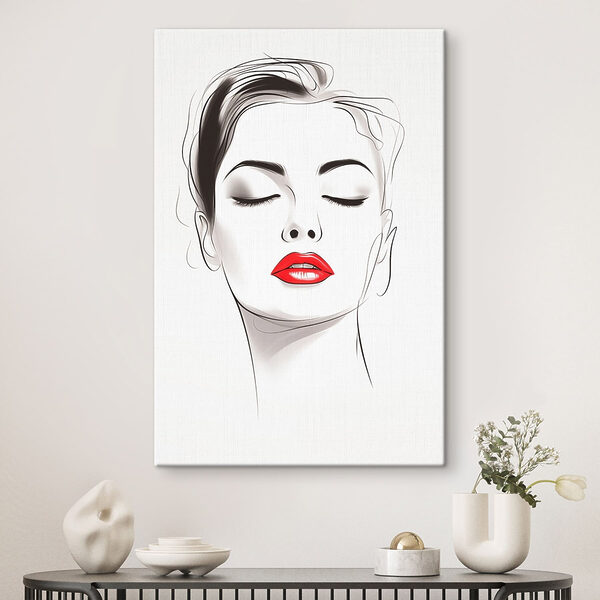 Elegante retrato con unos labios llamativos Cuadros Elegante retrato con unos labios llamativos