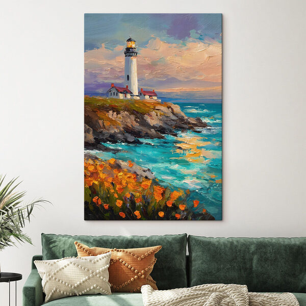Cuadros Cuadro de un faro situado en un acantilado junto al mar (SKU: s49003) Cuadros Cuadros Cuadro de un faro situado en un acantilado junto al mar (SKU: s49003)
