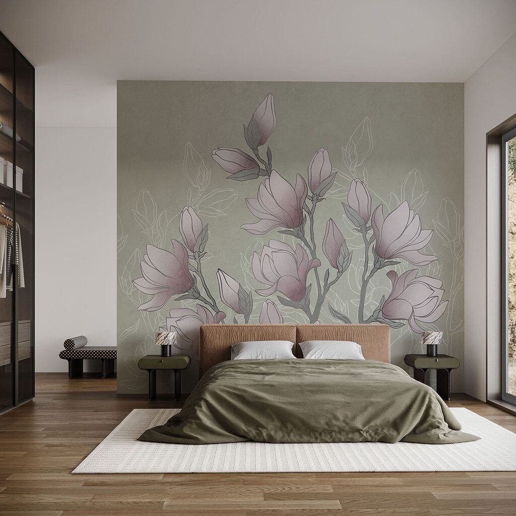 Dibujo de flores en una rama Dibujo de flores en una rama