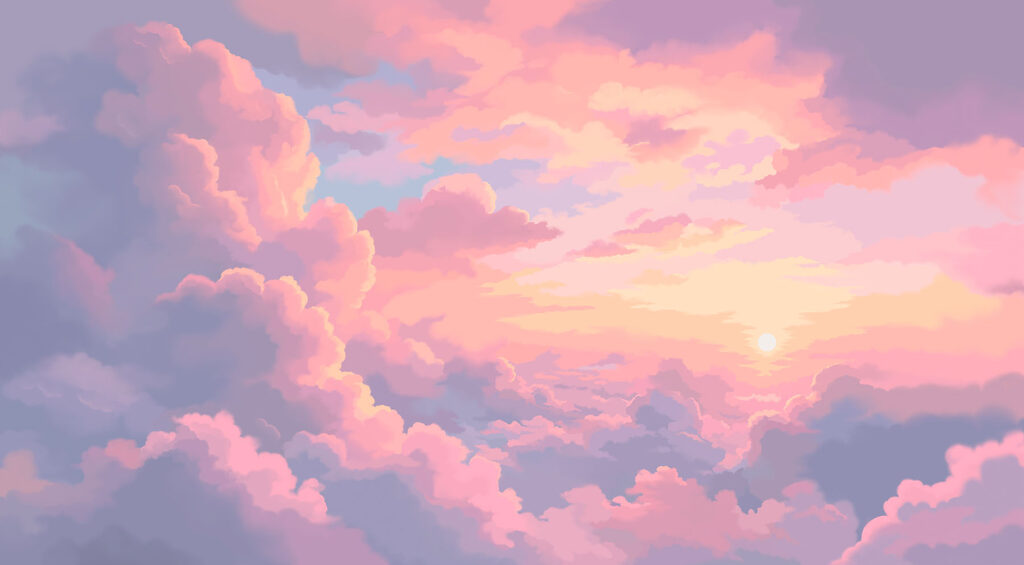 Pink clouds and the sun Pink clouds and the sun