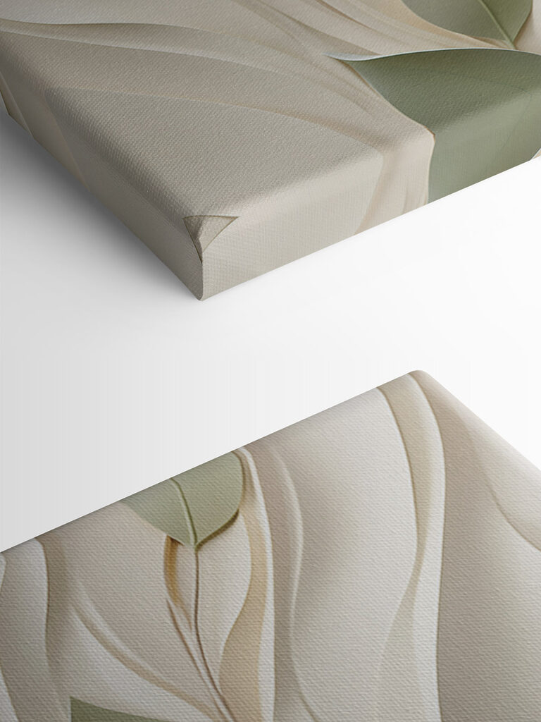 White and green paper cutout with leaves White and green paper cutout with leaves
