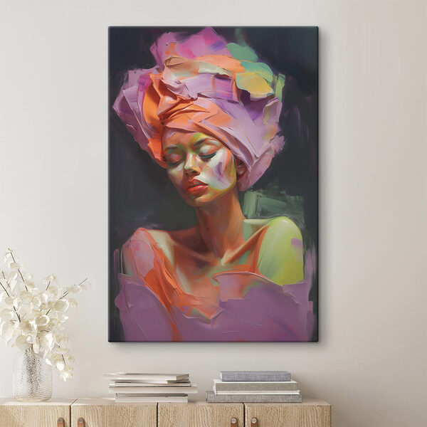 Cuadros Mujer con un pañuelo de colores en la cabeza (SKU: s48927) Cuadros Cuadros Mujer con un pañuelo de colores en la cabeza (SKU: s48927)