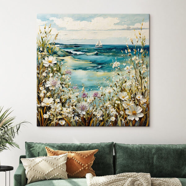 Cuadros Cuadro en el que se representan flores y una masa de agua (SKU: s48813) Cuadros Cuadros Cuadro en el que se representan flores y una masa de agua (SKU: s48813)