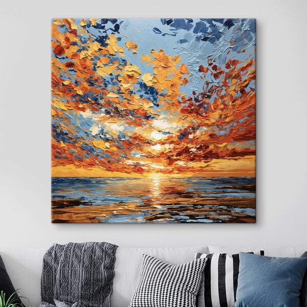 Cuadro de una puesta de sol sobre el agua Cuadros Cuadro de una puesta de sol sobre el agua