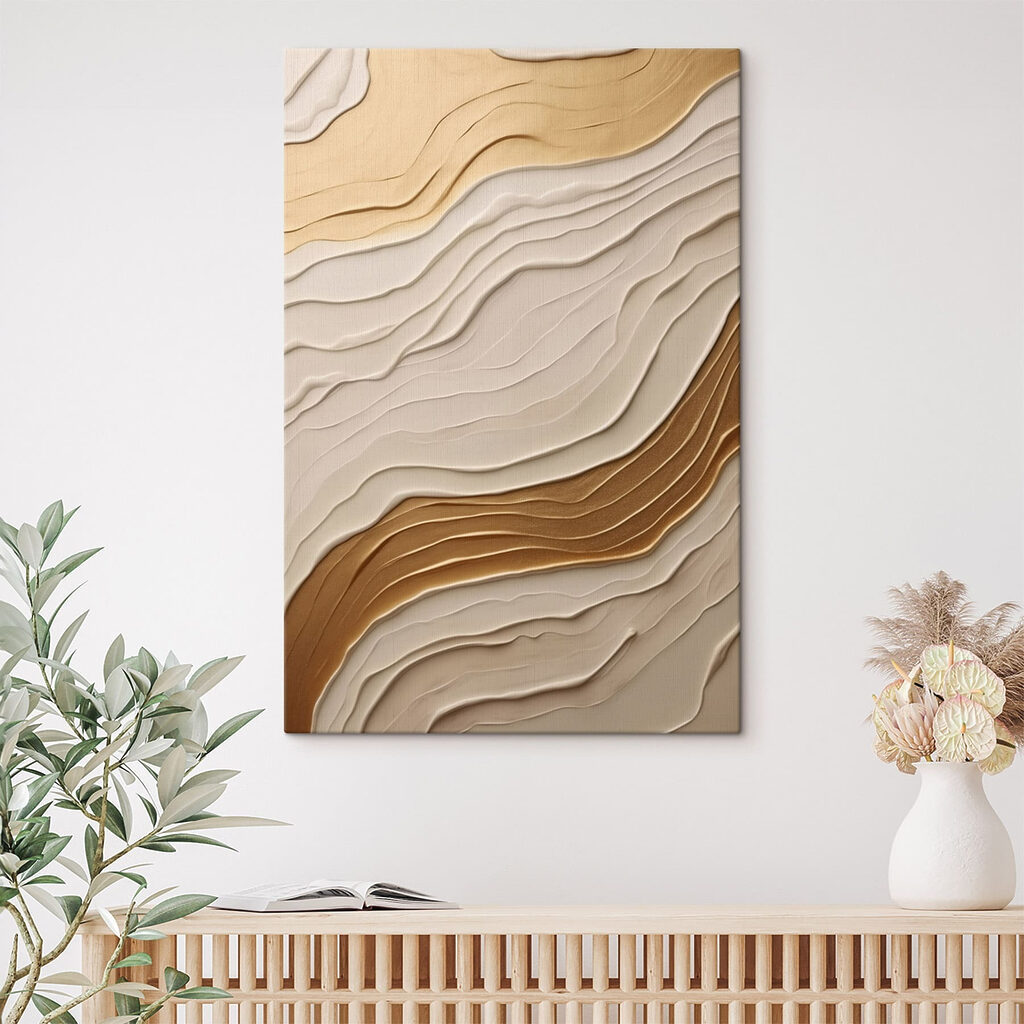 - Elegant waves of creamy hues - Elegant waves of creamy hues