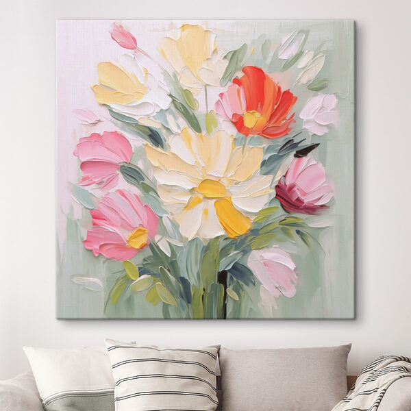 Pintura de flores sobre una superficie blanca Cuadros Pintura de flores sobre una superficie blanca