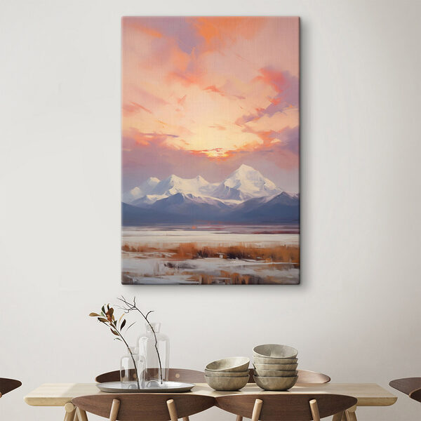 Cordillera con un cielo rosado Cuadros Cordillera con un cielo rosado