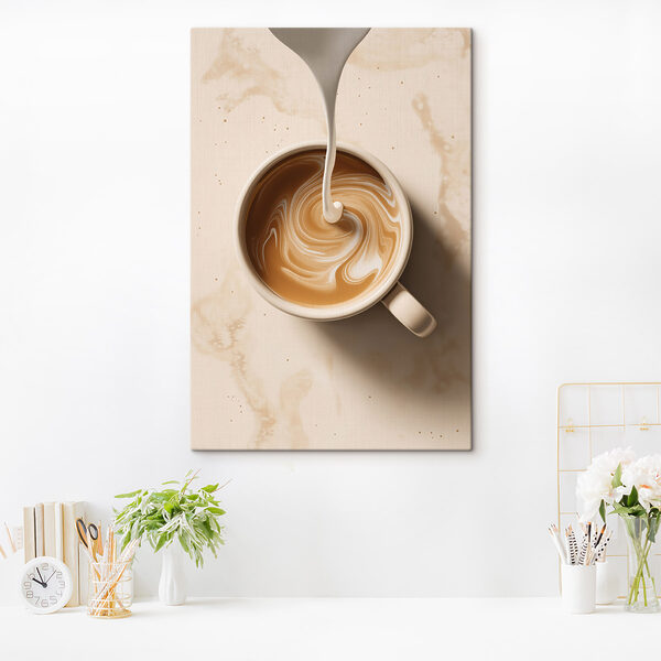 Cuadros Una taza de café en la que se está vertiendo leche (SKU: s48439) Cuadros Cuadros Una taza de café en la que se está vertiendo leche (SKU: s48439)