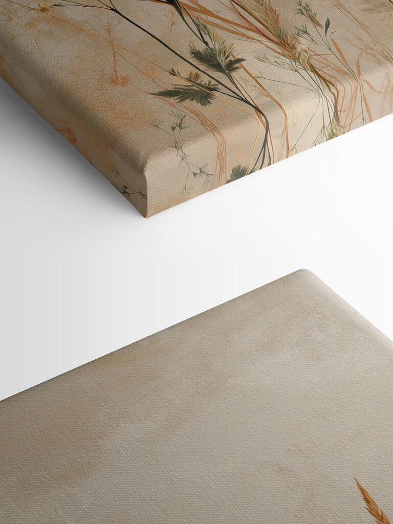 Ethereal wildflower composition on canvas