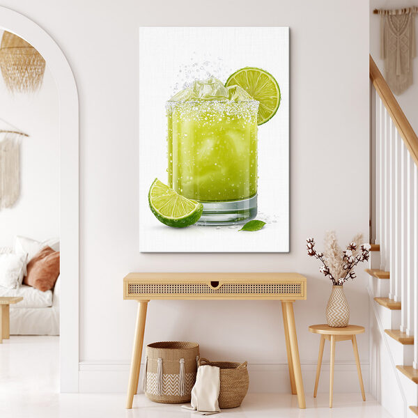 Cuadros Un vaso de zumo de lima con hielo y rodajas de lima (SKU: s48446) Cuadros Cuadros Un vaso de zumo de lima con hielo y rodajas de lima (SKU: s48446)