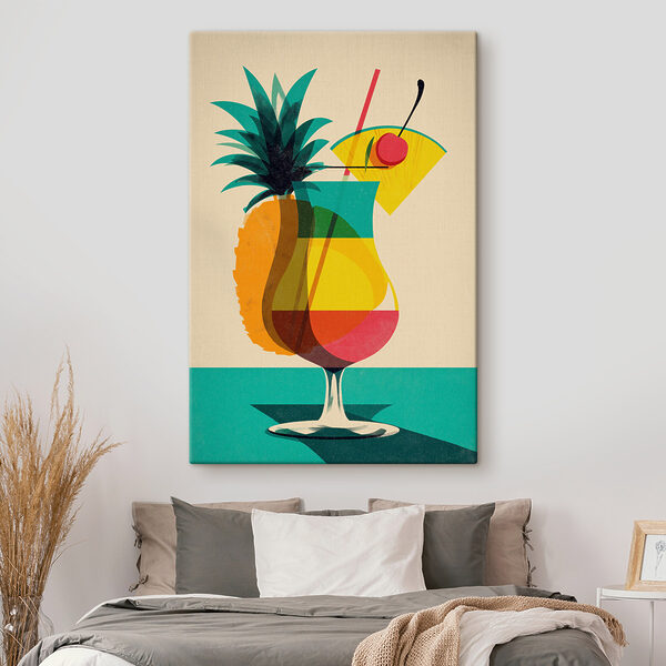 Cuadros Cóctel de colores con una piña y una pajita (SKU: s48470) Cuadros Cuadros Cóctel de colores con una piña y una pajita (SKU: s48470)