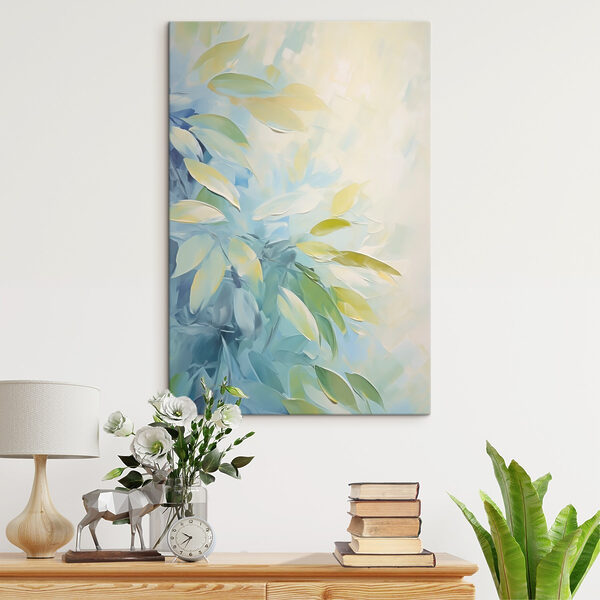 Pintura de hojas sobre una superficie blanca Cuadros Pintura de hojas sobre una superficie blanca