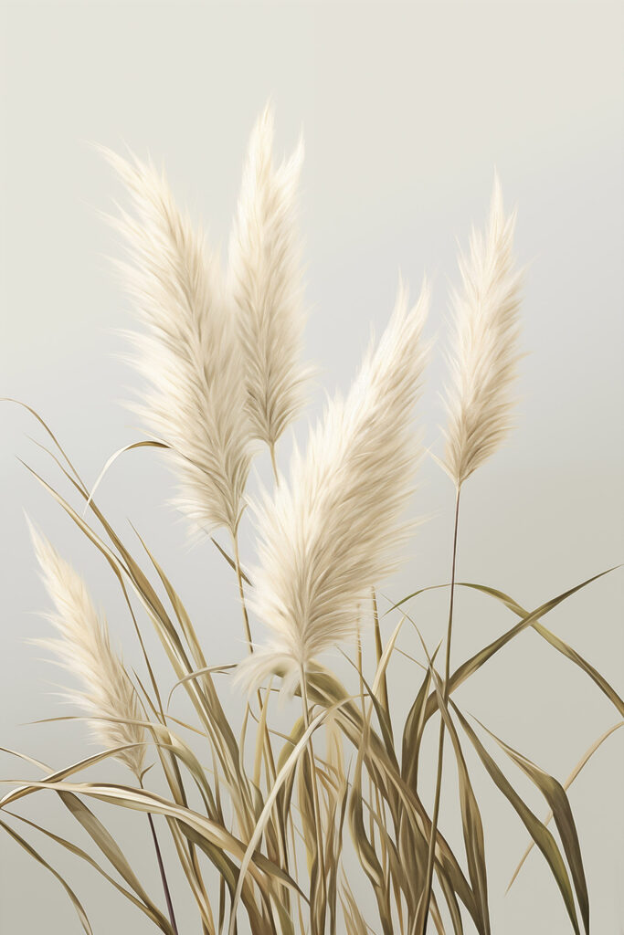 Pampas grass in soft pastel tones