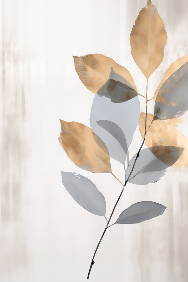 Delicate leaves in soft hues