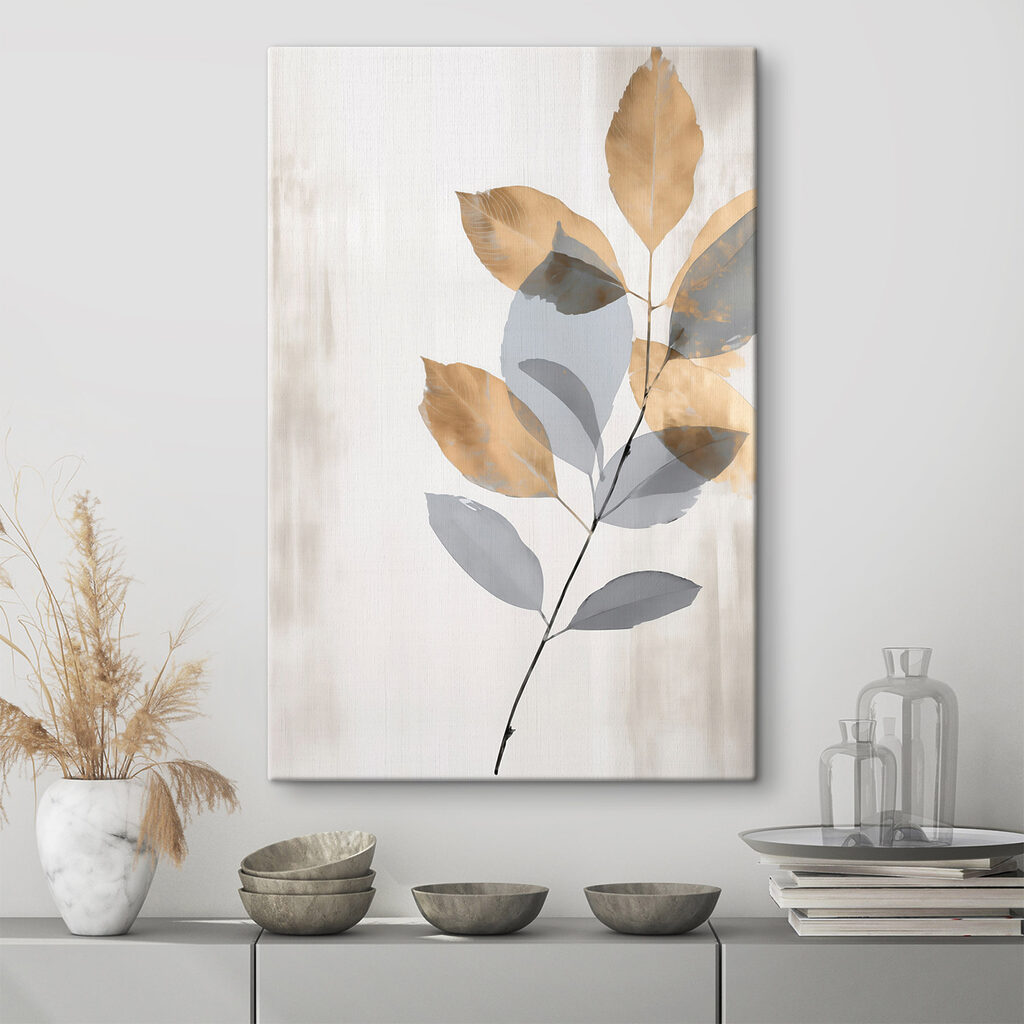 Delicate leaves in soft hues
