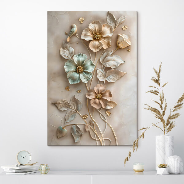 Cuadros Decoración de pared con flores y hojas (SKU: s48527) Cuadros Cuadros Decoración de pared con flores y hojas (SKU: s48527)