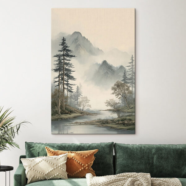 Cuadros Paisaje de un río con árboles y montañas (SKU: s48531) Cuadros Cuadros Paisaje de un río con árboles y montañas (SKU: s48531)