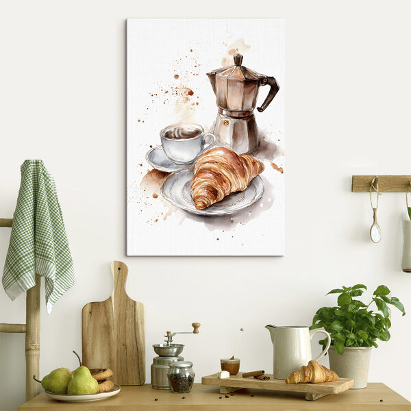 Cuadros Cuadros Un cruasán y una taza de café (SKU: s48555)