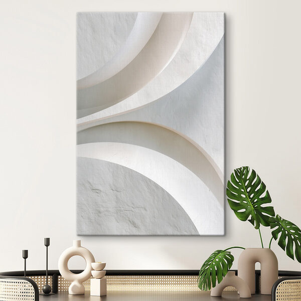 White wall with curved lines