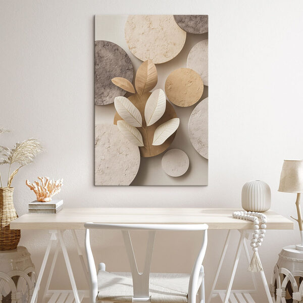 Group of round circular objects with leaves