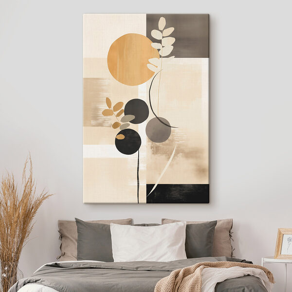Painting of circles and leaves