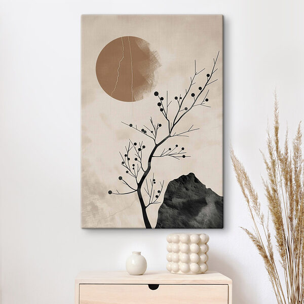 Cuadros Árbol y roca con una grieta bajo el sol (SKU: s48631) Cuadros Cuadros Árbol y roca con una grieta bajo el sol (SKU: s48631)