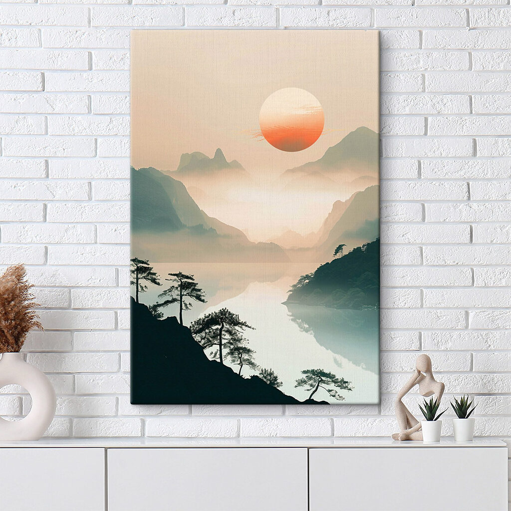 Landscape with mountains and a lake