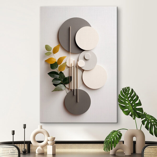 Cuadros Decoración de pared con círculos y hojas (SKU: s48598) Cuadros Cuadros Decoración de pared con círculos y hojas (SKU: s48598)