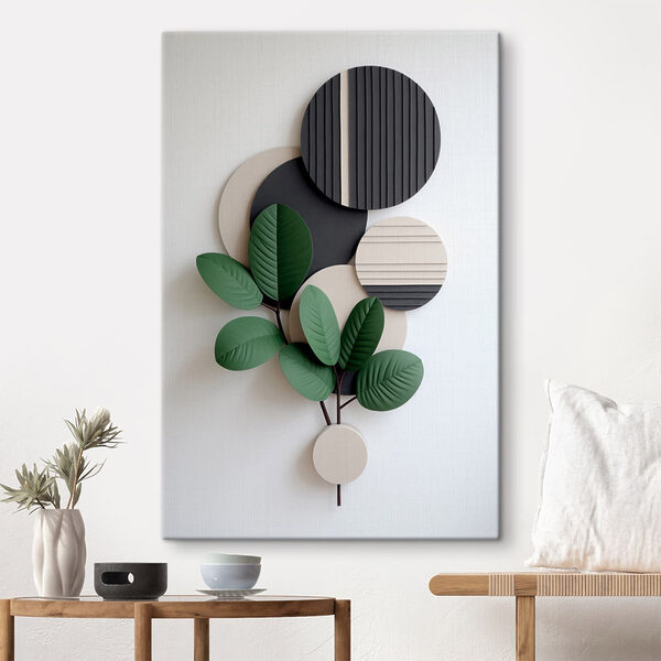 Cuadros Decoración de pared con una planta y hojas (SKU: s48603) Cuadros Cuadros Decoración de pared con una planta y hojas (SKU: s48603)