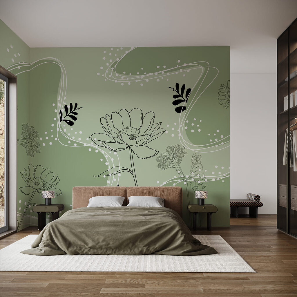 Dibujo de flores y hojas Dibujo de flores y hojas