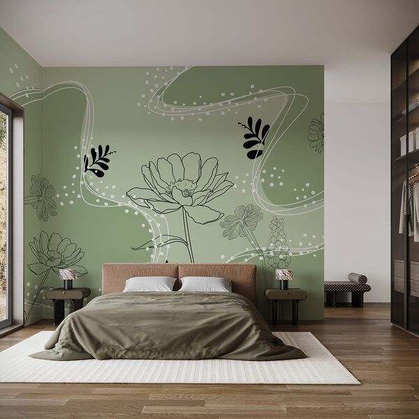 Dibujo de flores y hojas Dibujo de flores y hojas