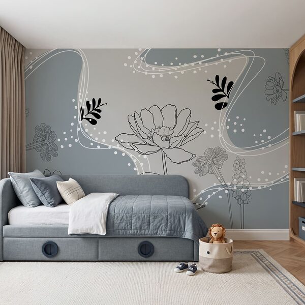 Dibujo de flores y hojas Dibujo de flores y hojas