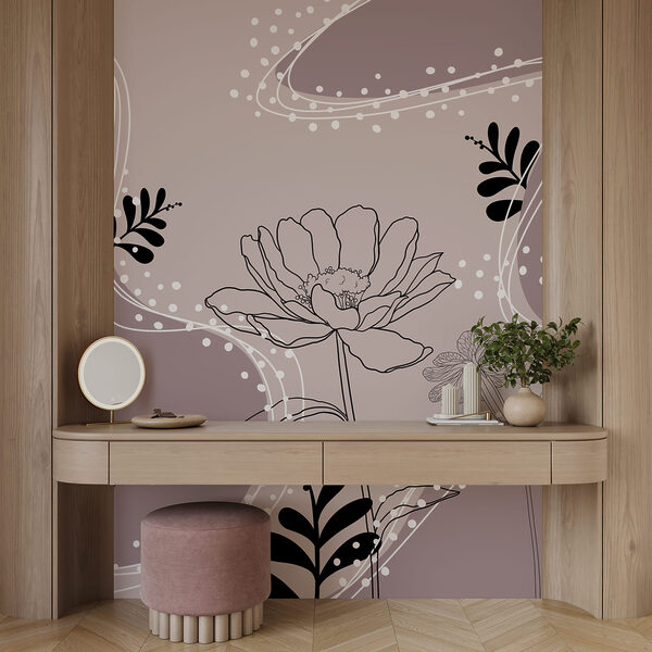 Dibujo de flores y hojas Dibujo de flores y hojas