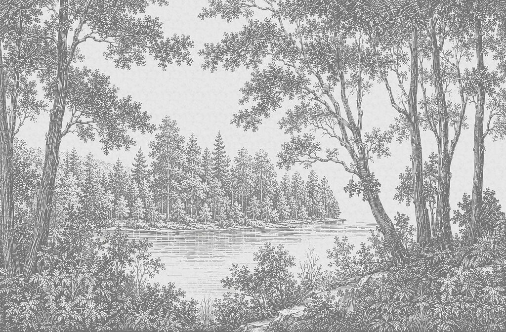 River with trees and bushes River with trees and bushes