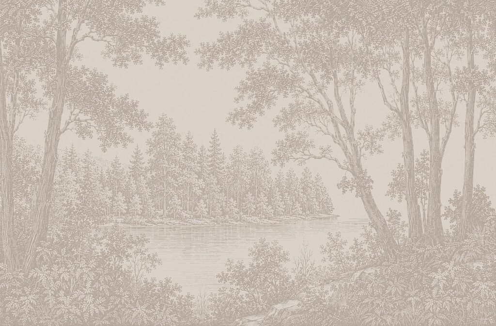 Landscape with trees and a river Landscape with trees and a river