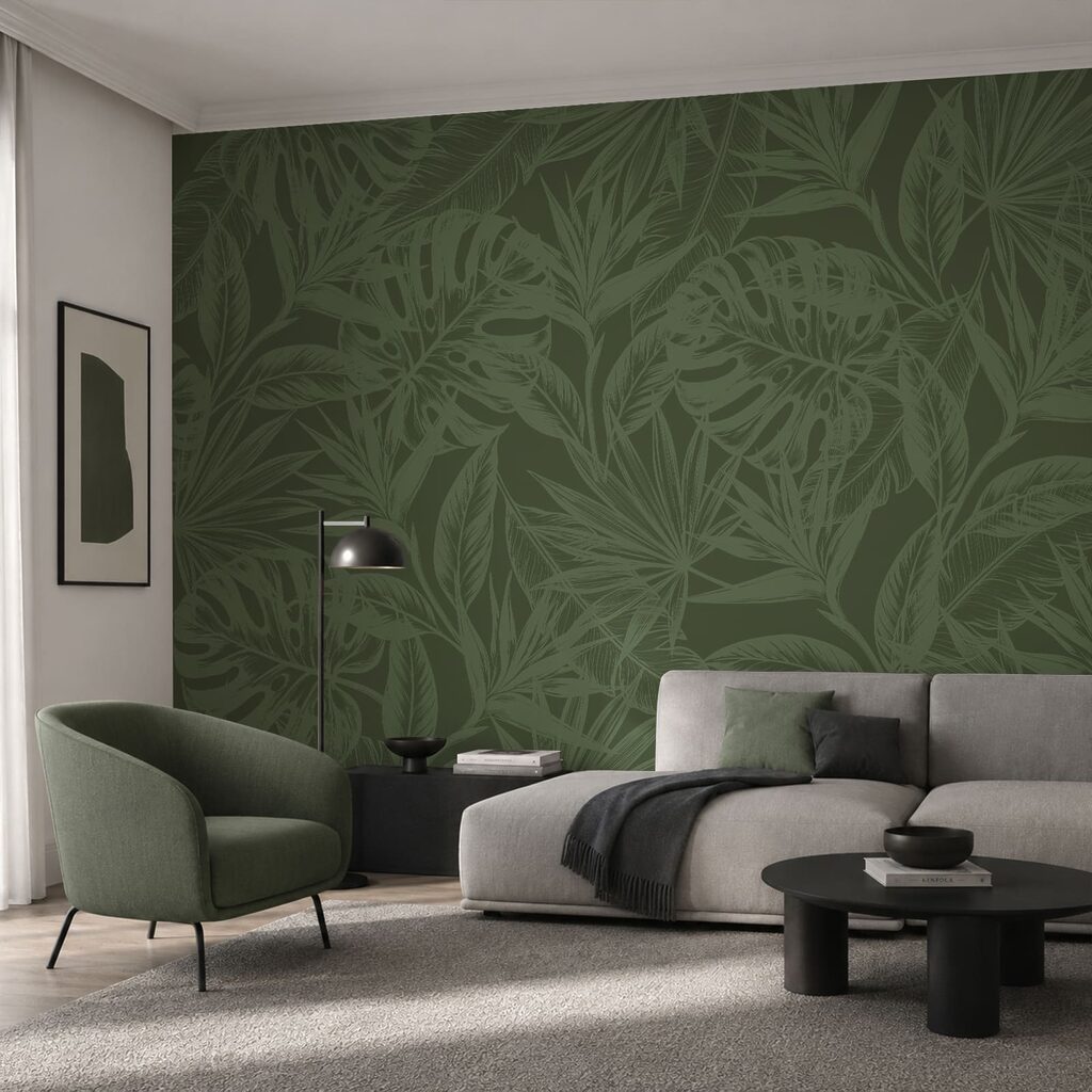 Fondo verde con hojas