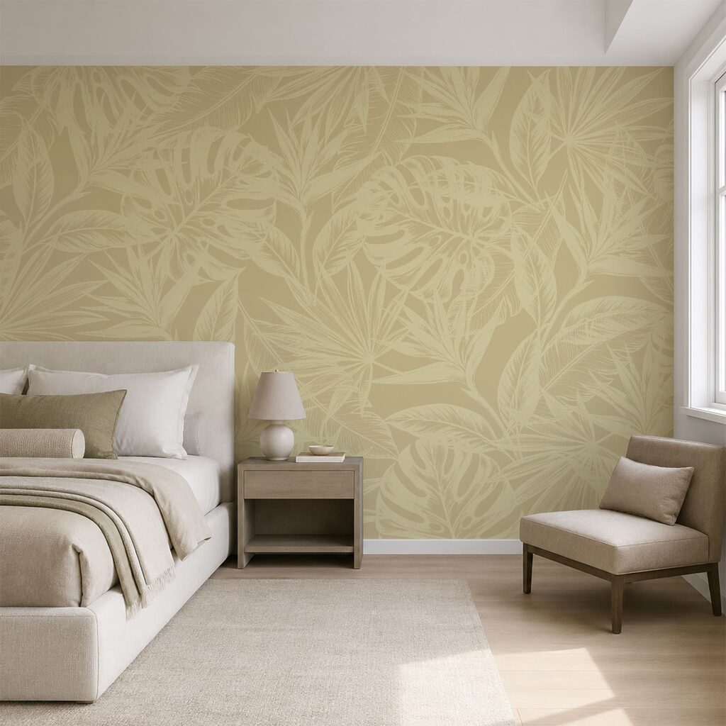 Diseño de hojas sobre fondo beige Diseño de hojas sobre fondo beige