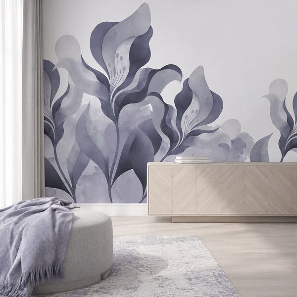 Elegante diseño floral abstracto en gris Elegante diseño floral abstracto en gris