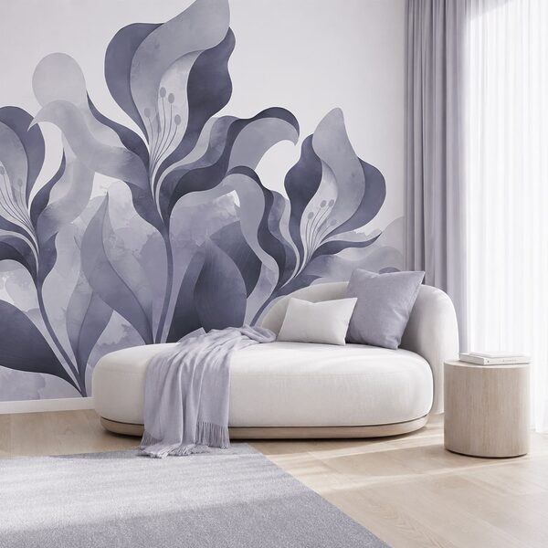 Elegante diseño floral abstracto en gris Elegante diseño floral abstracto en gris