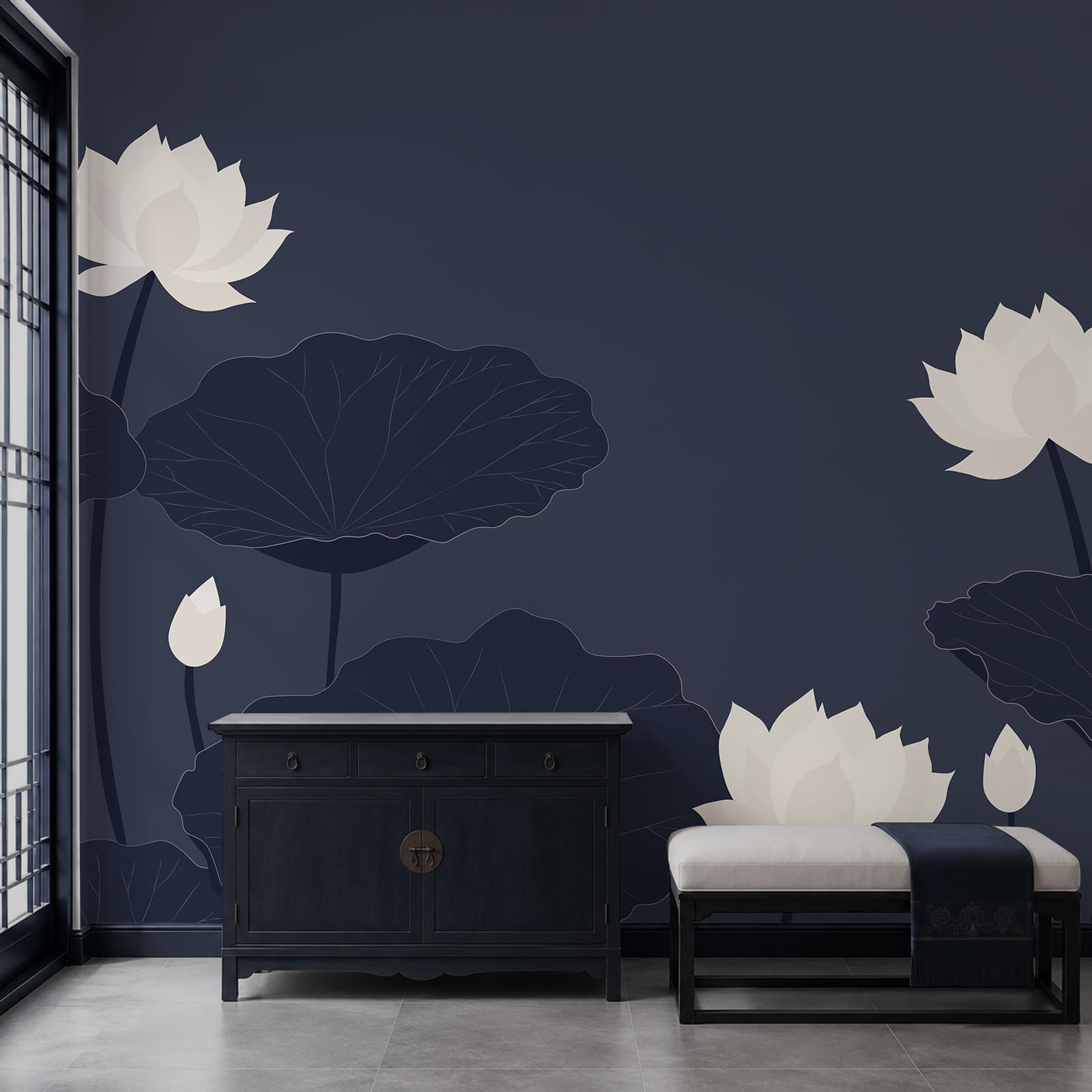 Conjunto de flores blancas y hojas Conjunto de flores blancas y hojas