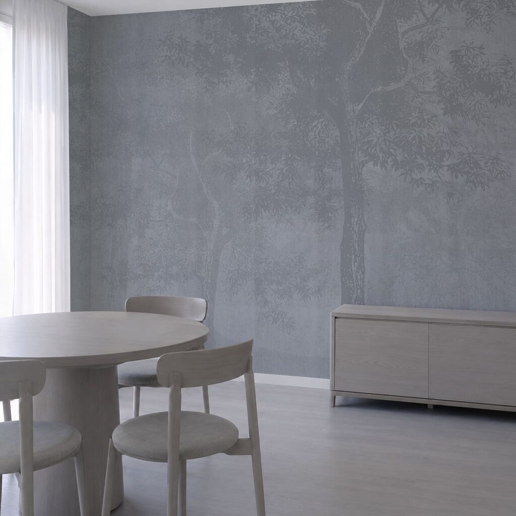 Fondo gris con árboles