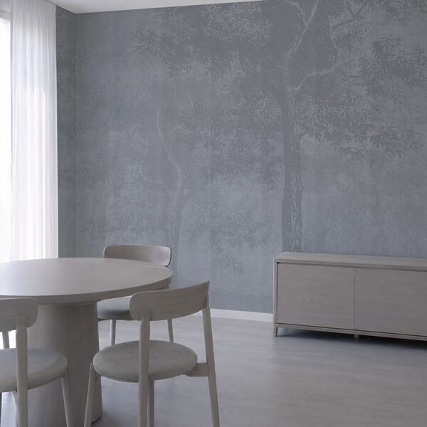 Fondo gris con árboles