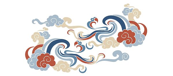 Design of clouds and flowers Design of clouds and flowers