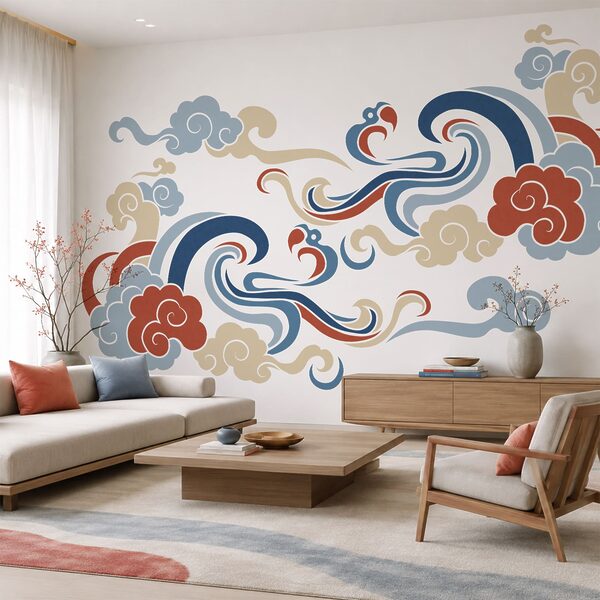 Diseño de nubes y flores Diseño de nubes y flores