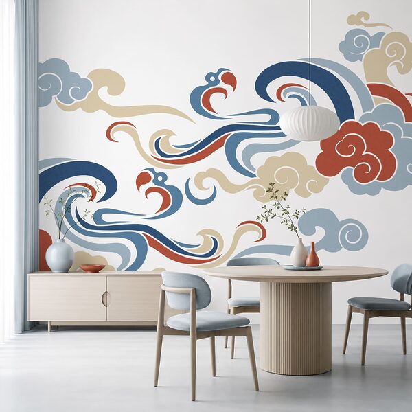 Diseño de nubes y flores Diseño de nubes y flores