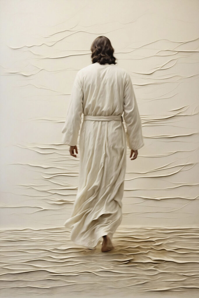 Man in a robe walking Man in a robe walking