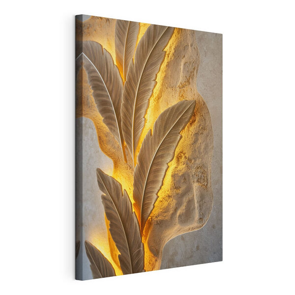 Cuadros - Elegante diseño de hojas sobre una pared con textura (SKU: s49682) Cuadros Cuadros - Elegante diseño de hojas sobre una pared con textura (SKU: s49682)