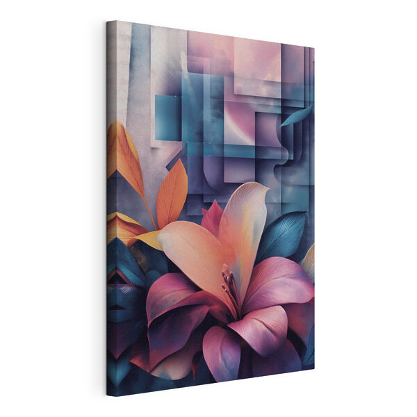Cuadros Flores de colores vivos entre formas abstractas (SKU: s49731) Cuadros Cuadros Flores de colores vivos entre formas abstractas (SKU: s49731)