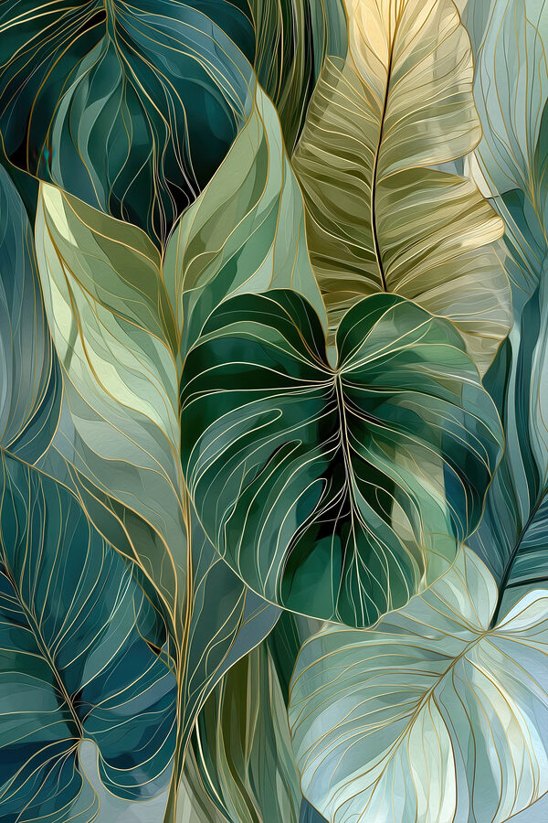 Vibrant green leaf patterns intertwined Vibrant green leaf patterns intertwined