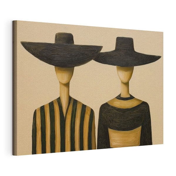 Cuadros Un par de maniquíes de madera con sombreros (SKU: s49829) Cuadros Cuadros Un par de maniquíes de madera con sombreros (SKU: s49829)